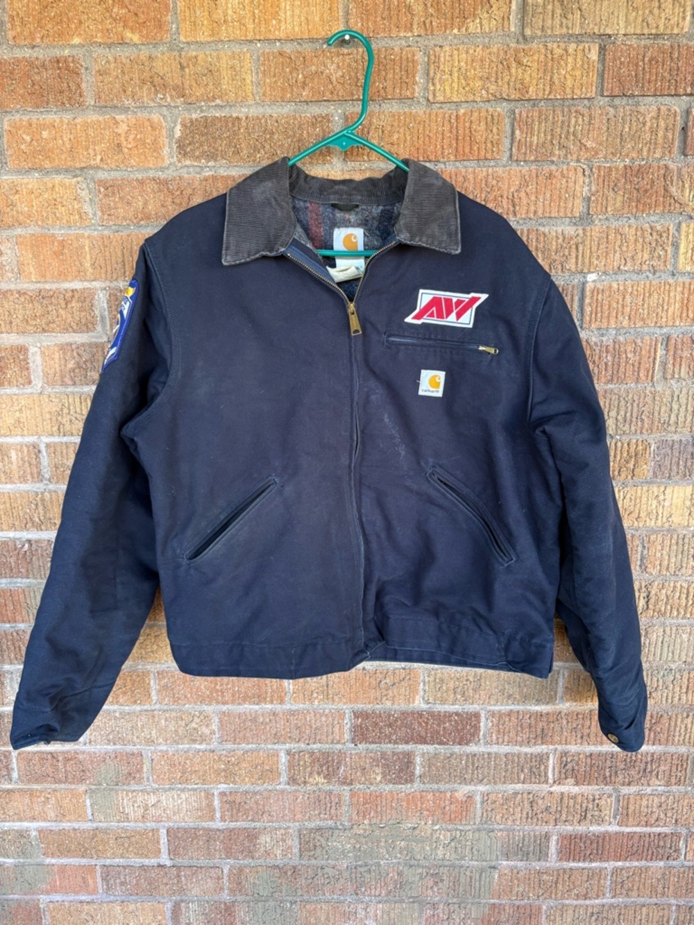 Vintage Carhartt Detroit Jacket Mens 44 Large Blanket Lined J01 DNY Navy Y2K